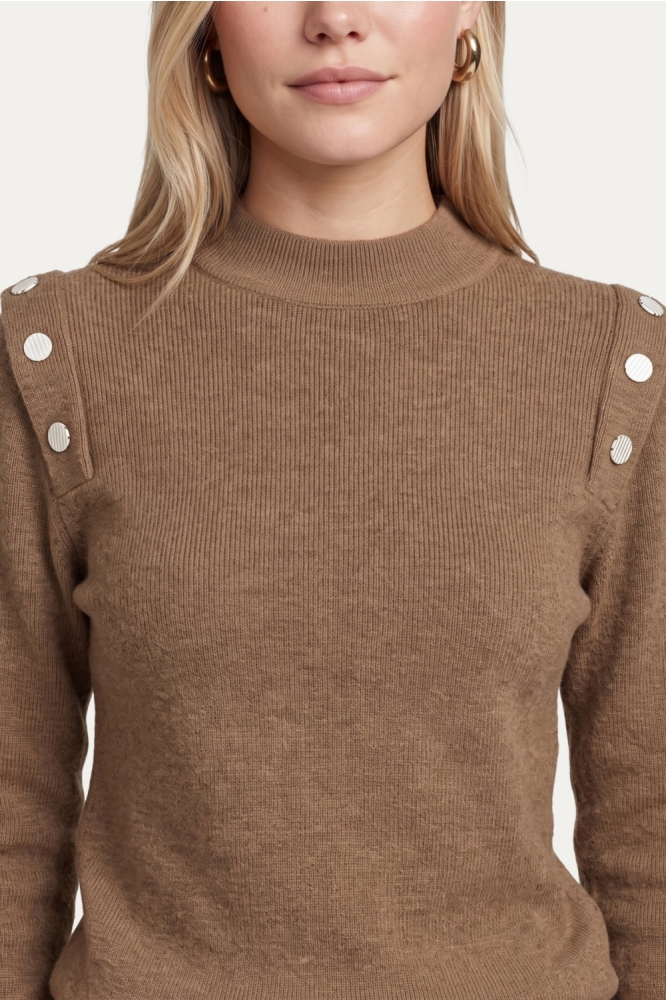 C&S The Label bruine dames trui | Close up