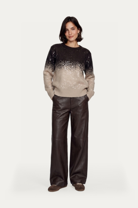 C&S The Label bruine dames trui | Model