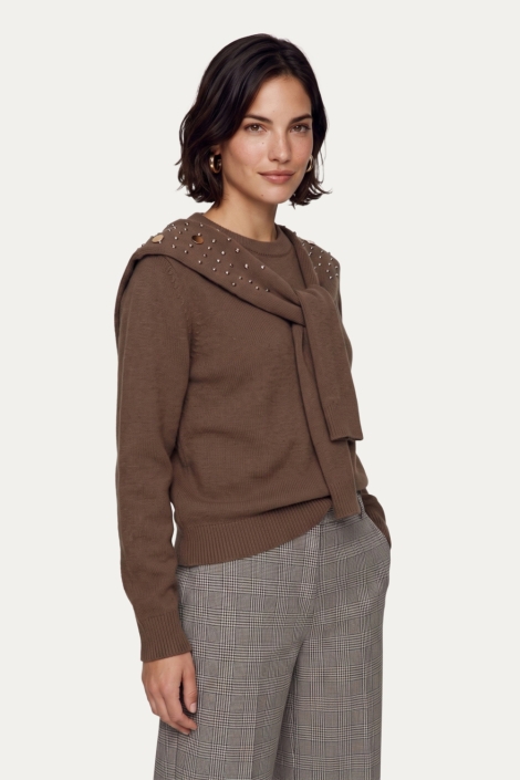 C&S The Label bruine dames trui | Model