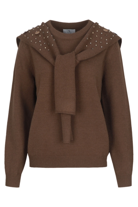 C&S The Label bruine dames trui | Vooraanzicht