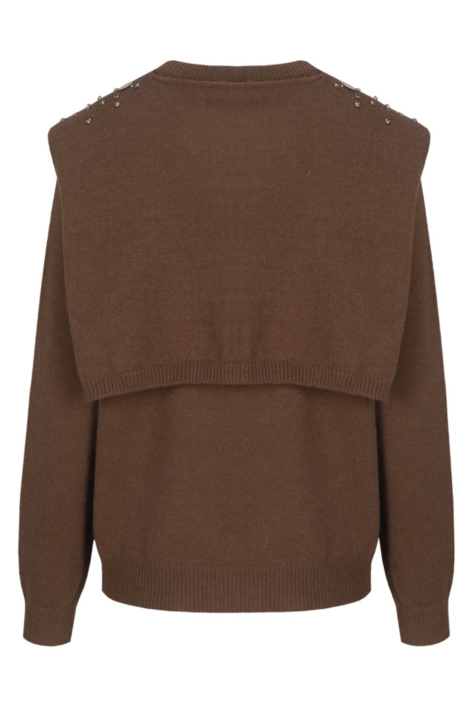 C&S The Label bruine dames trui | Achteraanzicht