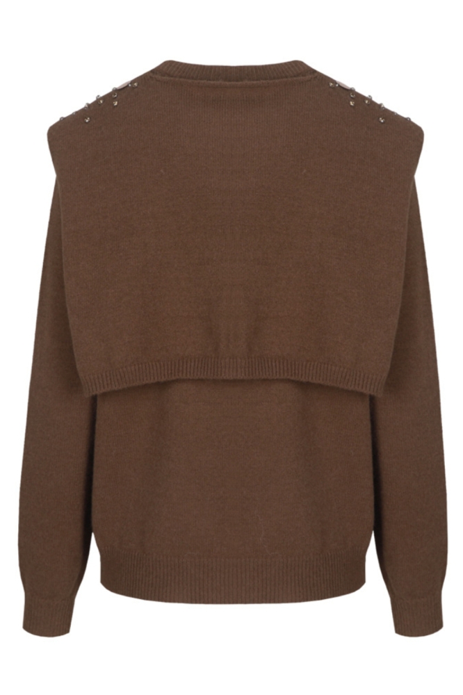 C&S The Label bruine dames trui | Achteraanzicht