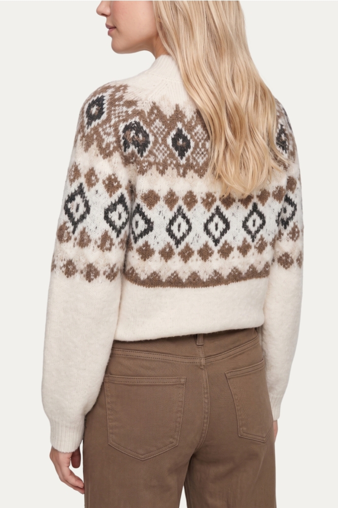 C&S The Label zand dames trui | Model achteraanzicht