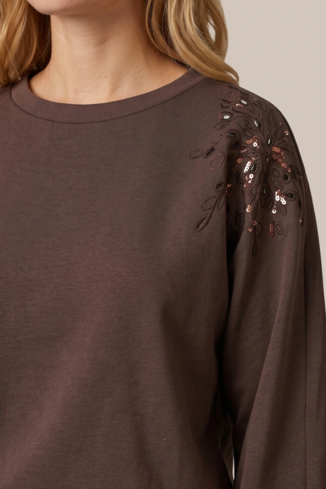 C&S The Label bruine dames sweater | Close up