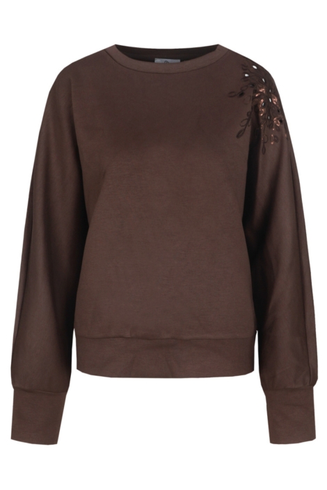 C&S The Label bruine dames sweater | Vooraanzicht