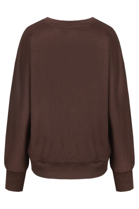 C&S The Label bruine dames sweater | Achteraanzicht