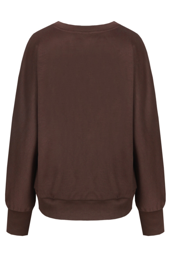 C&S The Label bruine dames sweater | Achteraanzicht