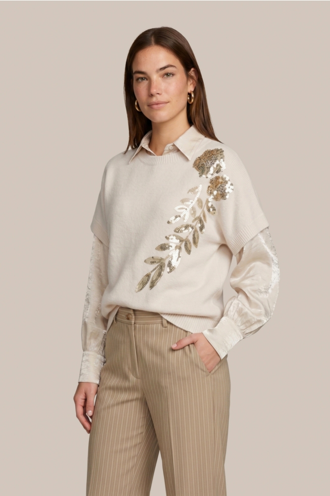 C&S The Label beige dames trui | Model vooraanzicht