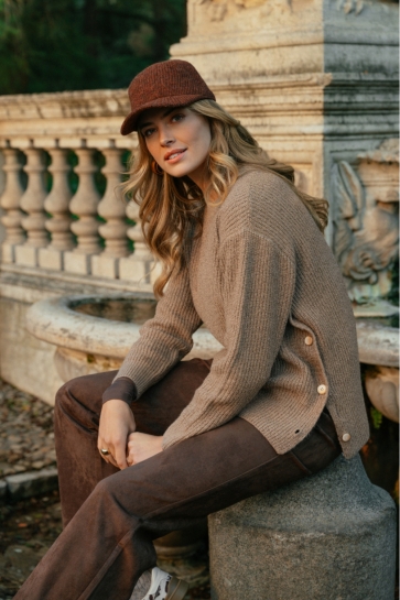 C&S The Label Trui WILDA KNIT PULLOVER 26NMC07 Light Camel