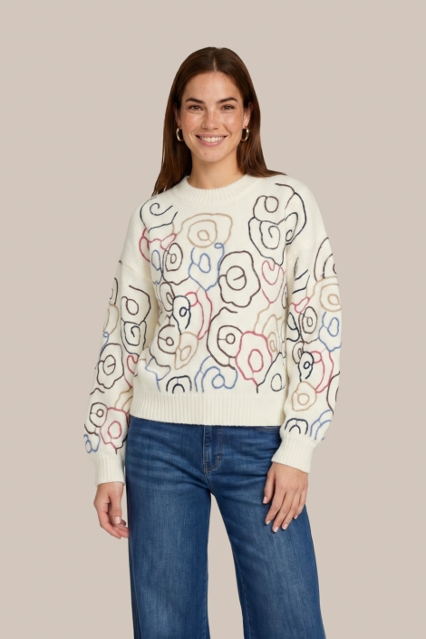 C&S The Label ecru dames trui | Model vooraanzicht