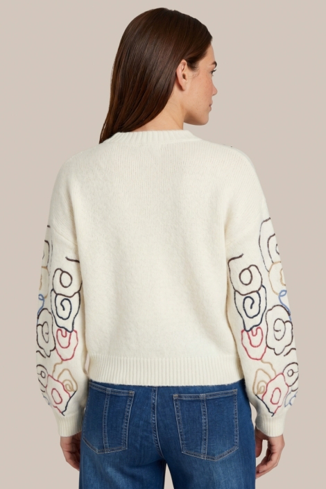 C&S The Label ecru dames trui | Model achteraanzicht
