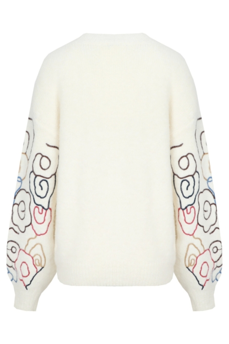 C&S The Label ecru dames trui | Achteraanzicht