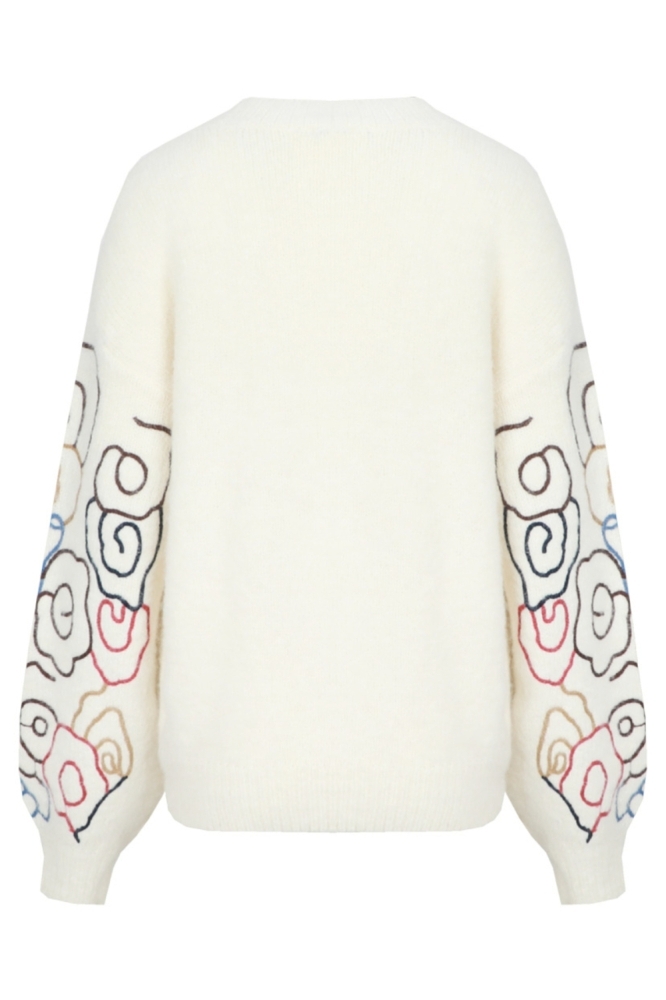 C&S The Label ecru dames trui | Achteraanzicht