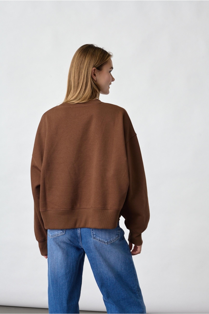 SisterS point bruine dames sweater | Model achteraanzicht