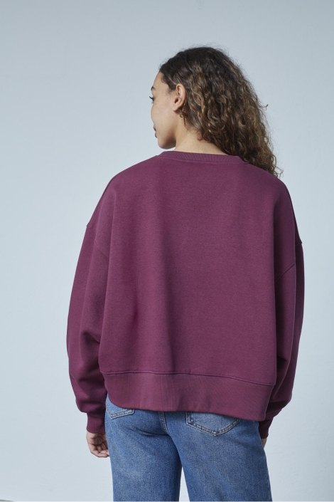 SisterS point paarse dames sweater | Model achteraanzicht