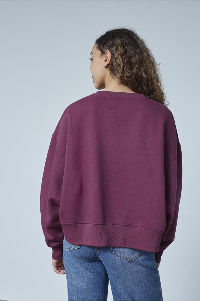 SisterS point paarse dames sweater | Model achteraanzicht