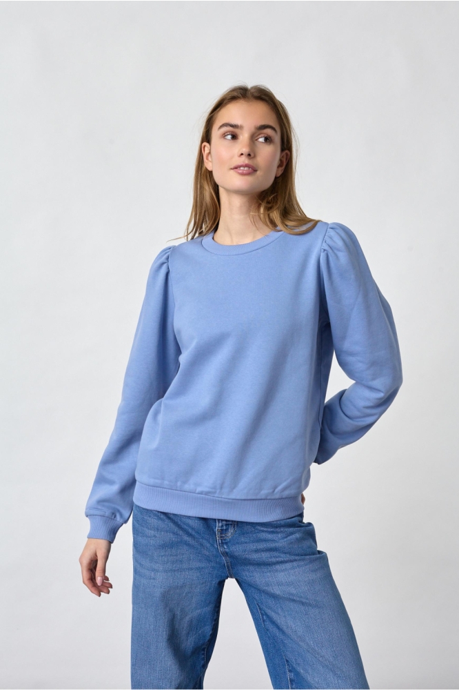 SisterS point blauwe dames sweater | Model vooraanzicht
