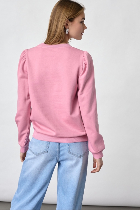 SisterS point roze dames sweater | Model achteraanzicht