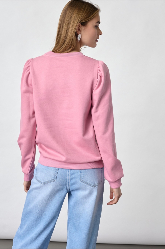 SisterS point roze dames sweater | Model achteraanzicht