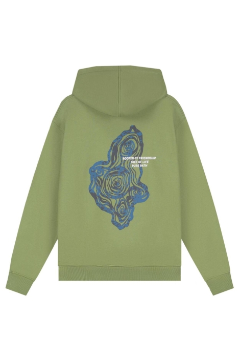 Pure Path groene heren sweater | Achteraanzicht