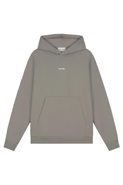 Pure Path taupe heren sweater | Vooraanzicht