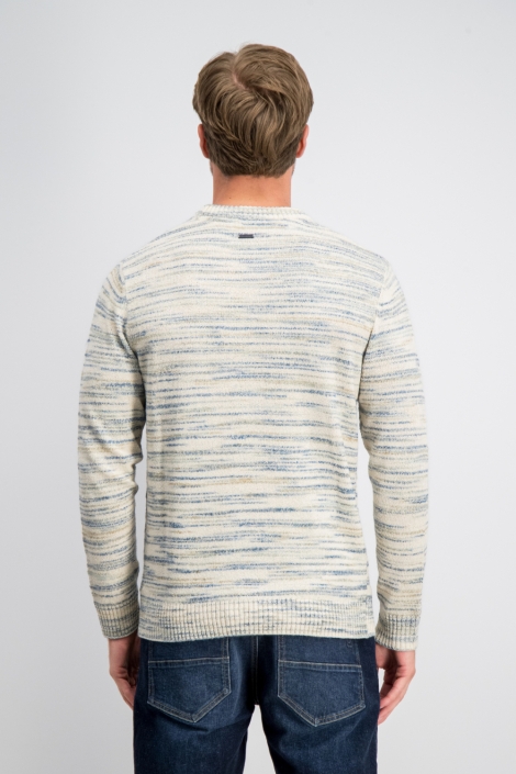 Gabbiano beige heren trui | Model achteraanzicht