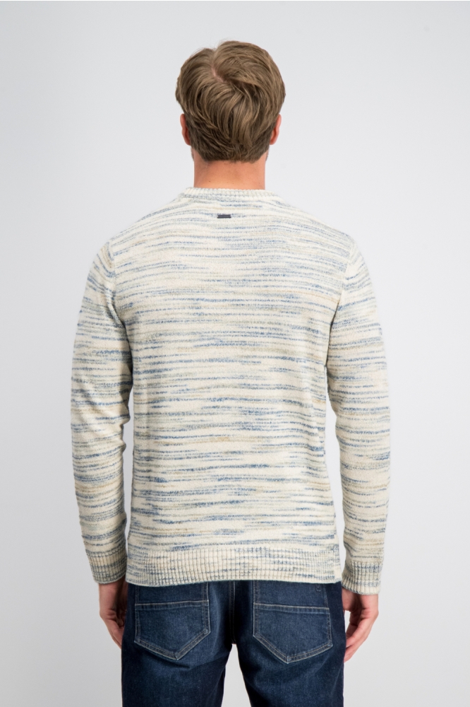Gabbiano beige heren trui | Model achteraanzicht