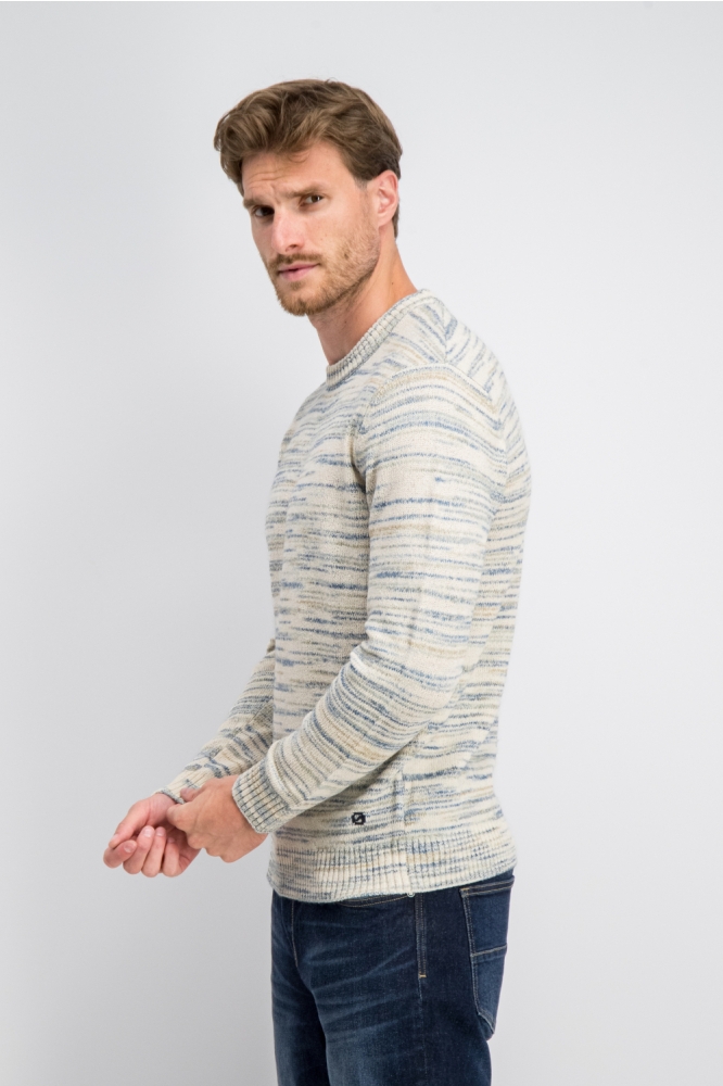 Gabbiano beige heren trui | Model zijaanzicht
