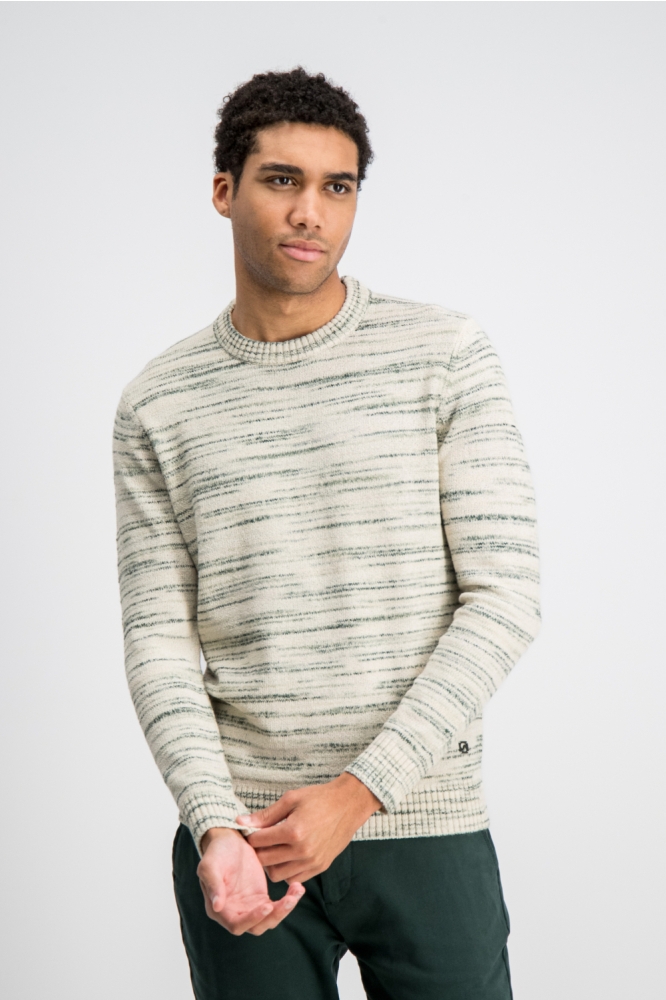Gabbiano beige heren trui | Model vooraanzicht