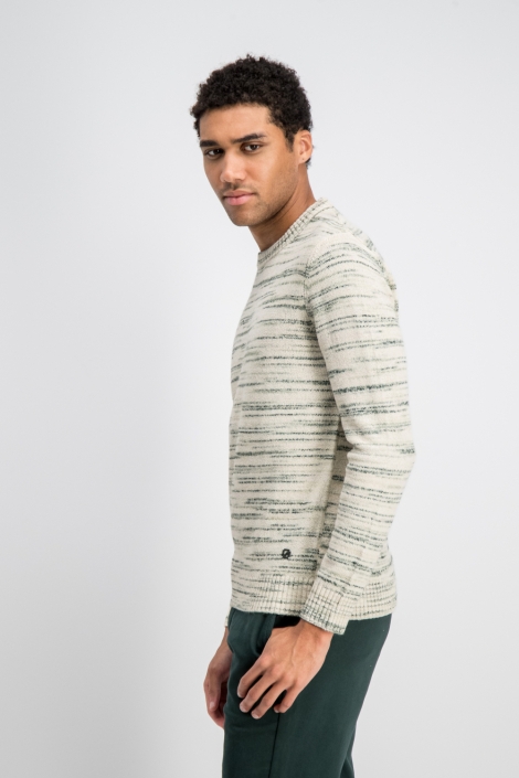Gabbiano beige heren trui | Model zijaanzicht