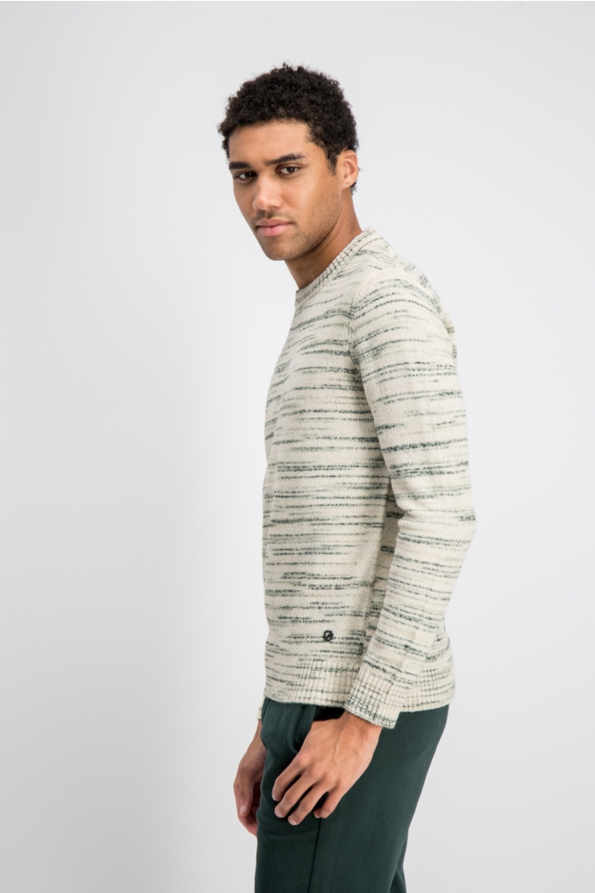Gabbiano beige heren trui | Model zijaanzicht