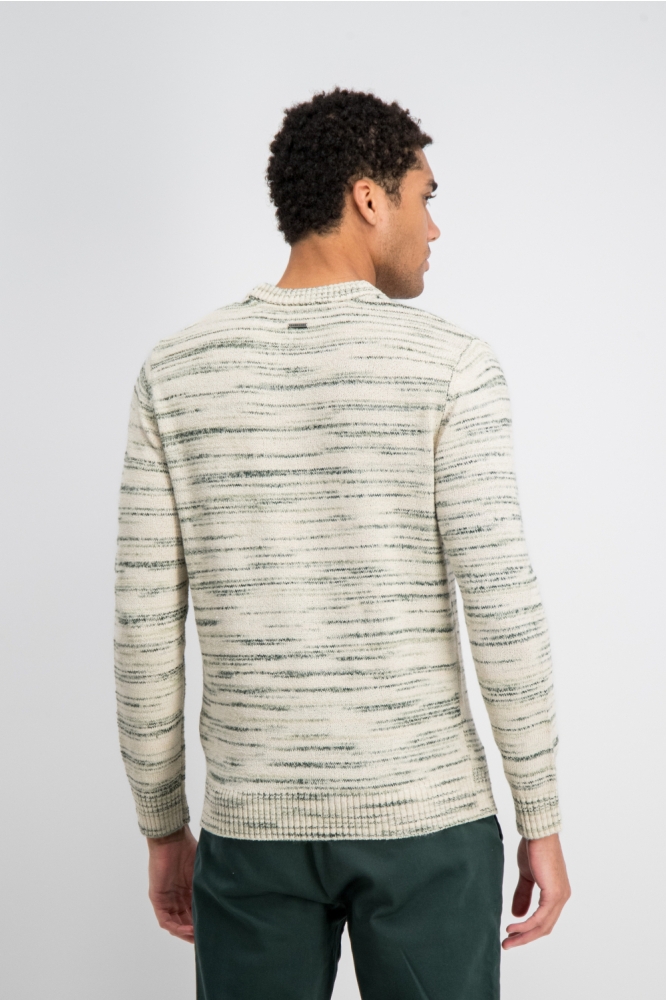 Gabbiano beige heren trui | Model achteraanzicht