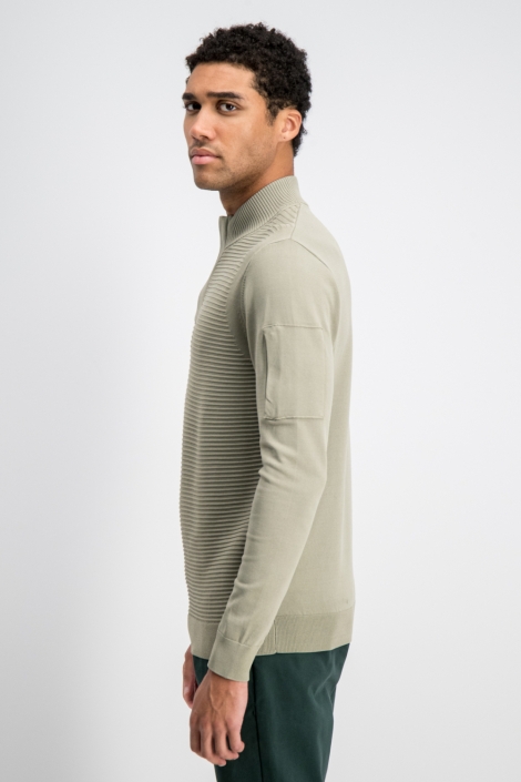 Gabbiano groene heren trui | Model zijaanzicht