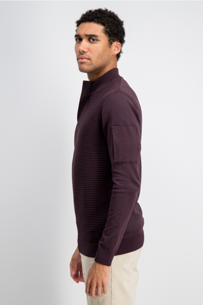 Gabbiano bordeaux heren trui | Model zijaanzicht