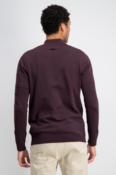 Gabbiano bordeaux heren trui | Model achteraanzicht