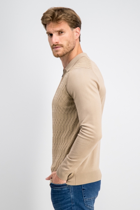 Gabbiano camel heren trui | Model zijaanzicht