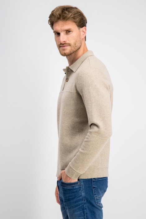 Gabbiano zand heren trui | Model zijaanzicht