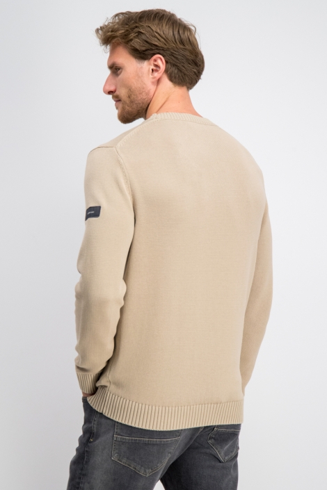 Gabbiano camel heren trui | Model achteraanzicht