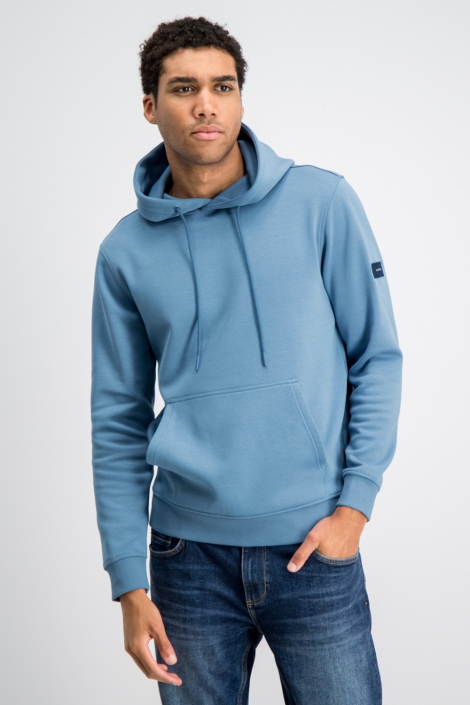 Gabbiano blauwe heren sweater | Model vooraanzicht