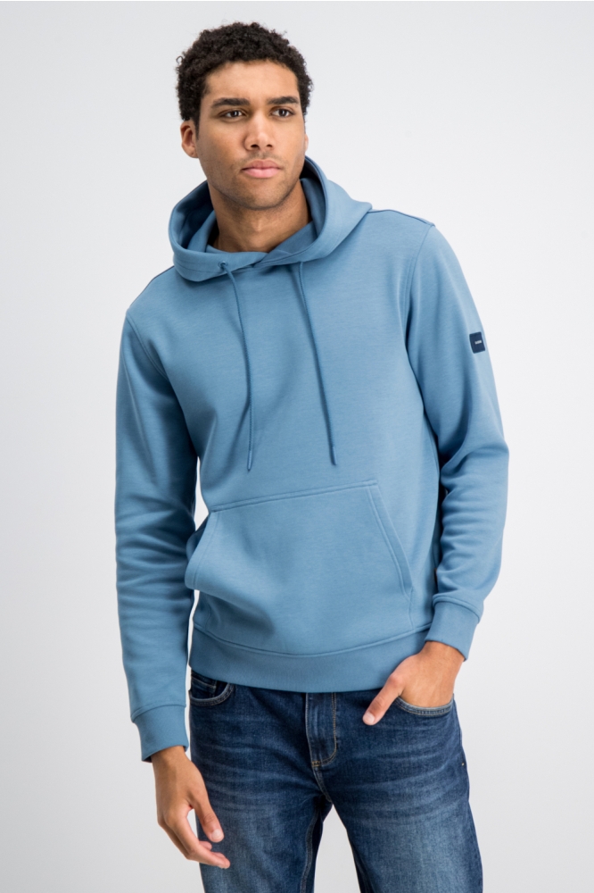 Gabbiano blauwe heren sweater | Model vooraanzicht