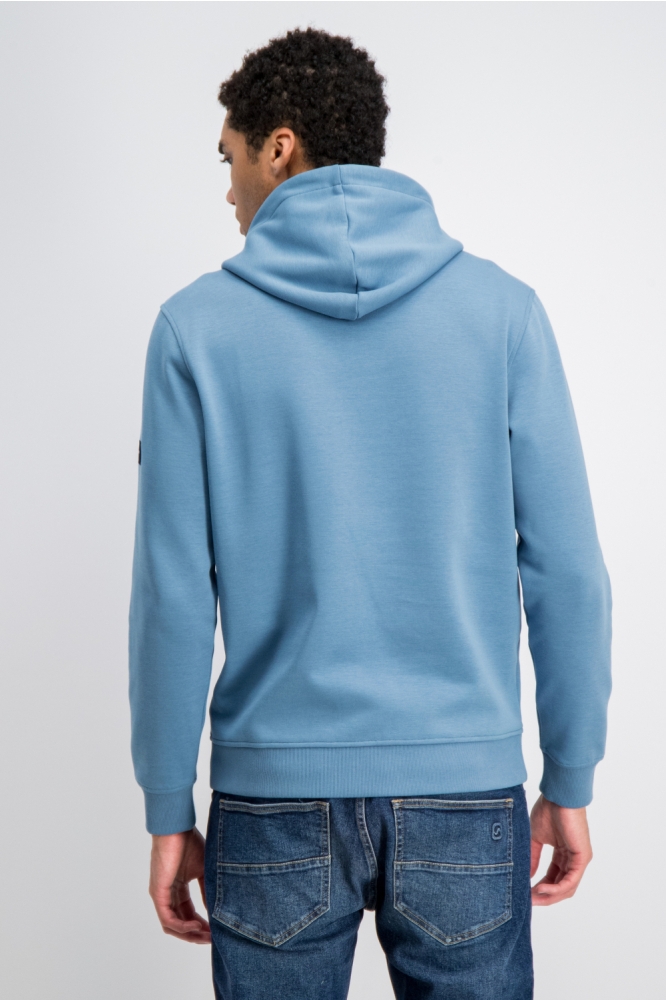 Gabbiano blauwe heren sweater | Model achteraanzicht
