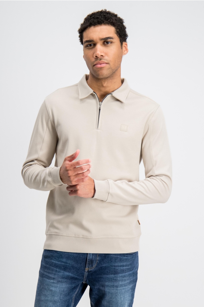 Gabbiano beige heren trui | Model vooraanzicht