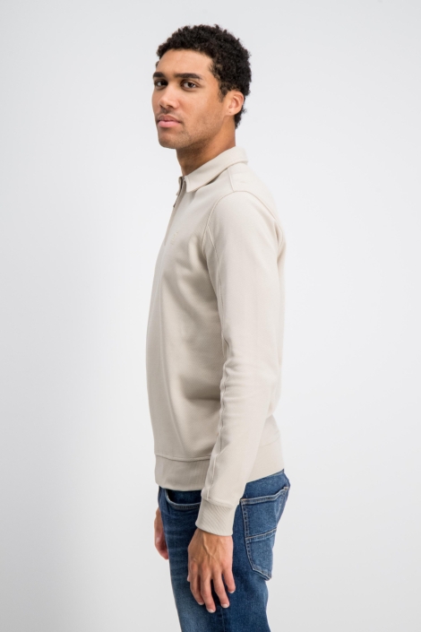 Gabbiano beige heren trui | Model zijaanzicht