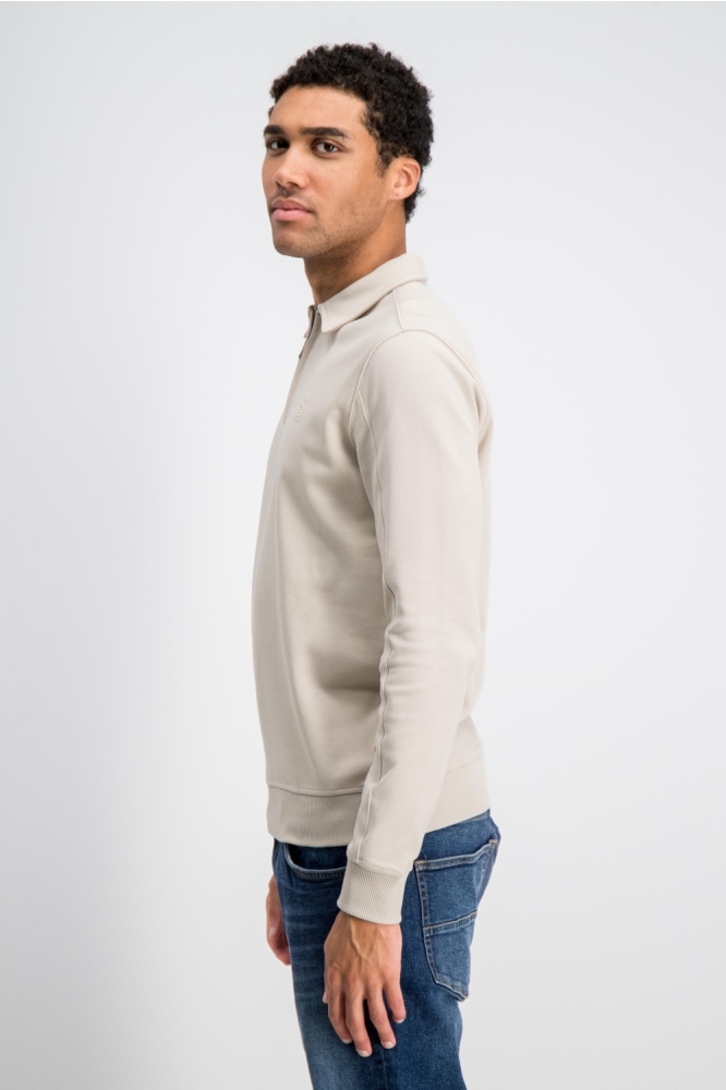 Gabbiano beige heren trui | Model zijaanzicht