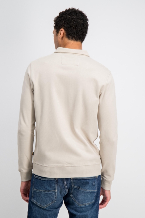 Gabbiano beige heren trui | Model achteraanzicht