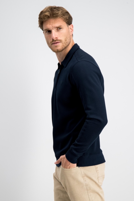 Gabbiano blauwe heren trui | Model zijaanzicht