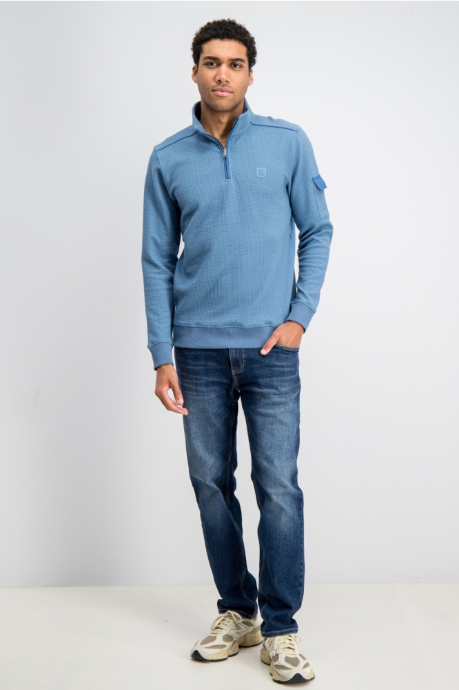 Gabbiano blauwe heren sweater | Model