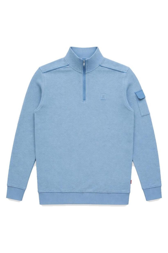 Gabbiano blauwe heren sweater | Vooraanzicht