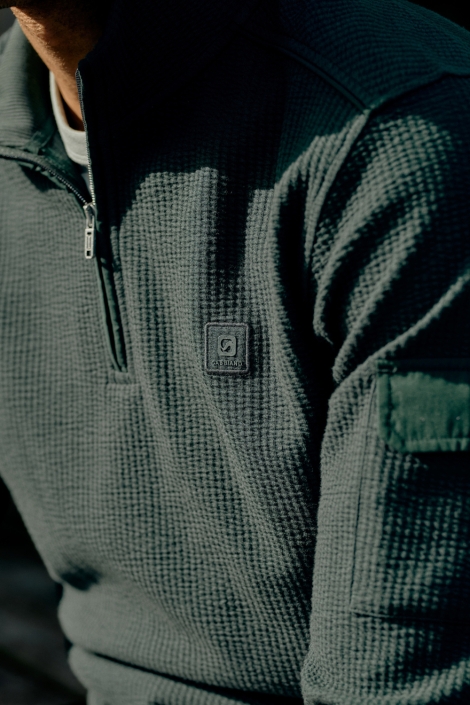 Gabbiano groene heren sweater | Close up