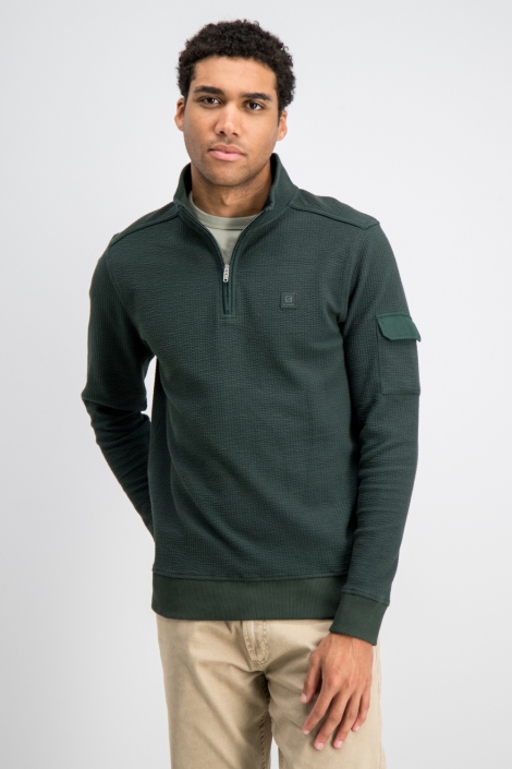 Gabbiano groene heren sweater | Model vooraanzicht